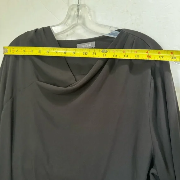 Kenneth Cole Lightweight Cowl Neck Flowy Oversized Tunic Blouse Side Slits Boho - Picture 14 of 16